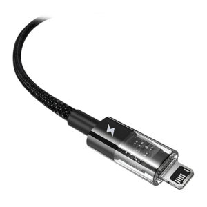 کابل شارژ USB به لایتنینگ باسئوس مدل Gem 2.4A P10373003111-00طول 1 متر