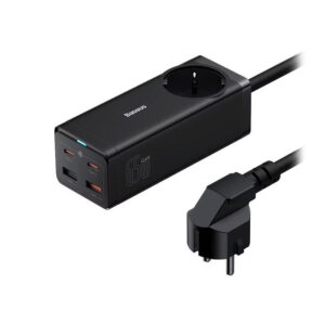 شارژر رومیزی USB باسئوس مدل GaN3 Pro 65W Desktop Powerstrip